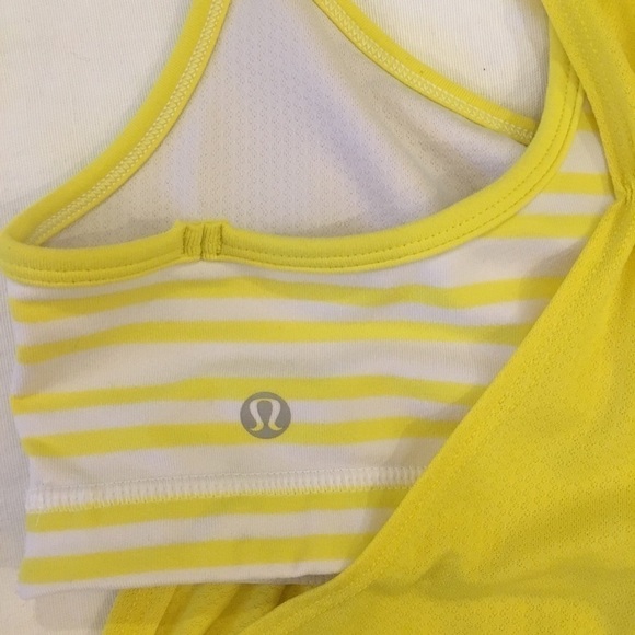 LULULEMON Yellow Tank Top w/ Stripes Size 2-4 - Picture 4 of 5